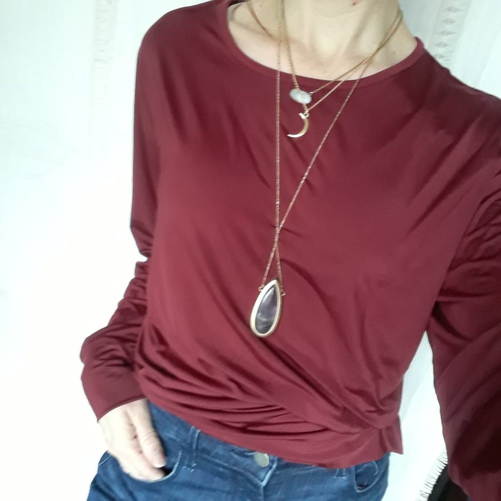 NWOT Lands' End Thermaskin Layering Top -Burgundy